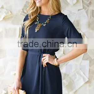 Women Clothes Fall Fashion 3/4 Sleeve Casual Party Clothes Slim Waist Ladies Dress For Wholesale 2017 thumbnail-2