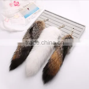 New Fox Fur Fur Imports 40cm Real Hair Fox Hair Tail Multi-color Color Bag Pendant Wholesale thumbnail-2