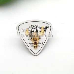 White PU Leather Sew on Patches With Gold Metal Plates Fashion Clothing Label for Jeans/jacket PLB-013 thumbnail-2