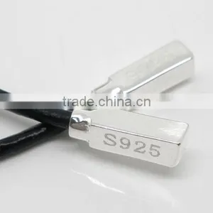 925 Sterling Silver End Tips Real Leather Lariat Necklace100cm thumbnail-3