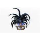 Custom Blue Carnival Venetian Masks With Metal Feather 15 