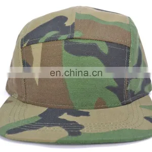 Camouflage 5 Panel Flat Brim Army Biker Visor Baseball Hat Cap thumbnail-1