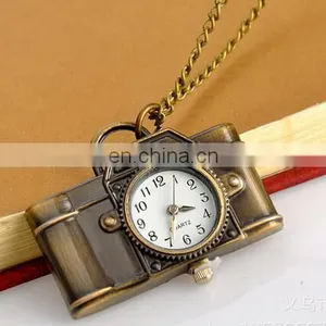 Pocket Watch Camera Pendant Necklace Quartz Antique Bronze Alloy Watch Long Chain Necklace Birthday Gift thumbnail-5