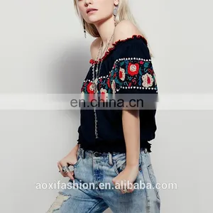 OEM Service Supply Type Short Sleeve Tshirt Embroidery Women Summer Cotton T-shirts thumbnail-1