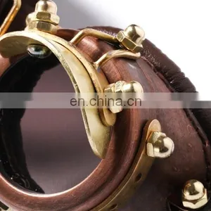 Steampunk Pilot Style Goggles With Cogwheel Screenprint Clear Glass thumbnail-4