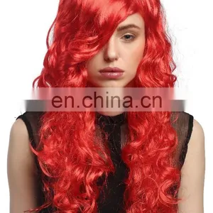 Party Wigs,red Long Wave Syntheic Wig for Carnival P-W187 thumbnail-4