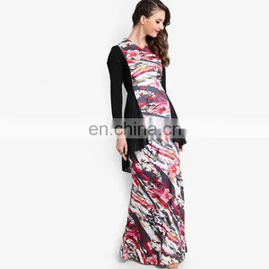New Design Modern Pleats Print Islamic Dress Plus Size Women Baju Kurung thumbnail-2