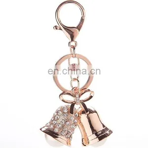 Hot Sell Stock Christmas Bell Rhinestone Keychain for Women thumbnail-1
