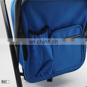 Premium 600D Oxford Fabric Camping Hiking Cooler Bag Backpack Folding Stool With Strap thumbnail-5