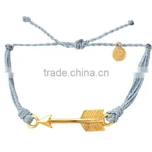 Wholesale Hot Gold Arrow Bracelet Wax Cord Braid Bracelet thumbnail-1