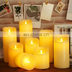 2020 Flameless 3 AAA BATTERY OPERATED Led Pillar Candles thumbnail-5