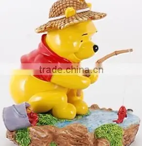 Lovely Winnie Bear With Pink Pig , Bear Figure Craft thumbnail-4