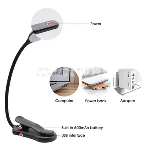 Portable Desk Reading Light Rechargeable Flexible Clip On Book Lights for Home Office Dorm Night Light thumbnail-4