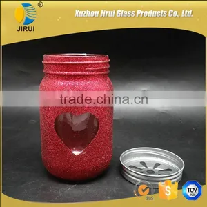 450ml Lovely Round Shape Colored Glass Mason Jar thumbnail-2