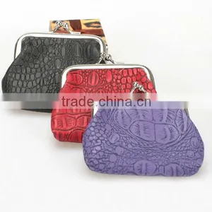New Alligator Leather Clip Clasp Handbag Coin Purse thumbnail-1