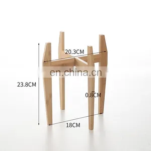 Retro Eco Friendly Bamoboo Corner Plant Stand Gardening Plant Stand Adjustable for Outdoor Indoor Garden Supplies Decorative thumbnail-4