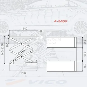VICO Car Repair Equipment In-Ground Hydraulic Scissor Car Lift For Tire Maintenance V-JSX-A-3430 thumbnail-2