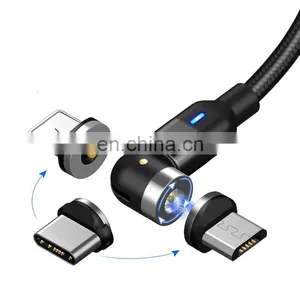 Wholesale 3 in 1 Magnetic Charging USB Cable Charger 540 Degree Rotation Data Cable For Iphon/Micro USB Type C thumbnail-1