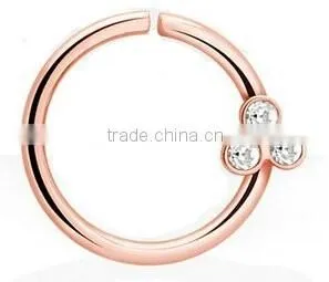Circle Rose Plating GEM 316L Surgical Steel Tragus Cartilage Daith Body Piercing Jewelry thumbnail-1