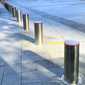 UPARK High Security Anti Car Theft Post Warning LED Light Bollard With Mini Box Parking Bollards Automatic thumbnail-3