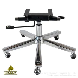 5-Leg Swivel Chair Base Iron Steel Chrome Adjustable Metal Height Office Leisure Outdoor Living Room Workshop Laundry Leg thumbnail-1