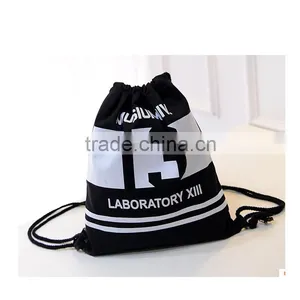 Drawstring Cheap Draw String Canvas Backpacks Cartoon Pattern School Backpack thumbnail-1