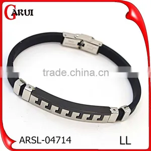 Silicon Magnetic Bracelet Black Color Stainless Steel Custom Silicone Bracelets thumbnail-2