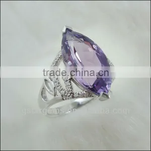 925 Sterling Silver Natural Amethyst Ring thumbnail-1