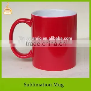 Fully Red Coated White Color Inside Sublimation Ceramic Mug, OEM of Printing Logo or Pattern Welcomed thumbnail-1