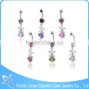 Hot Promotional Women Cute Curved Barbell Crystal Nickel Free Indian Navel Piercing thumbnail-6