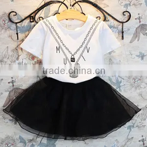 Wholesale Girls Tutu Dress Set,2pcs Baby Girl's Tulle Dress Set,dress Children Tops With Skirt Set,girls Outfits Summer Clothes thumbnail-1