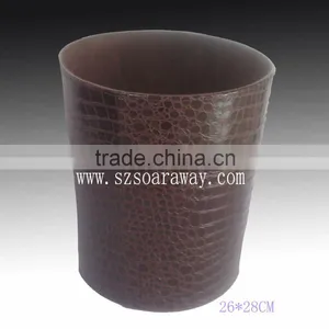 Home and Office Use Faux Leather pu Round Innovative Waste Bin Factory thumbnail-3