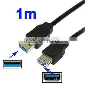 1M Black USB 3.0 AM to AF Extension Cable thumbnail-1