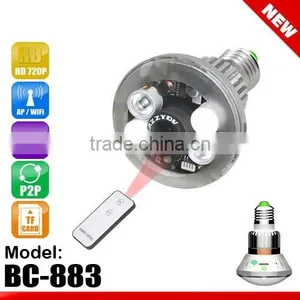 Bulb WiFi/AP IP Network DVR Camera With Real Light Control by Remote thumbnail-1