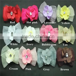 Tennager Lace Hair Bow Accessory,Vintage Artificial 3.5" Tutu Hair Bow thumbnail-1
