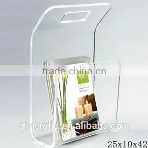 GH-RZ596 Acrylic Magazine Rack, Acrylic Slat Wall Magazine Rack ,customized Acrylic Magazine Display Rack thumbnail-1