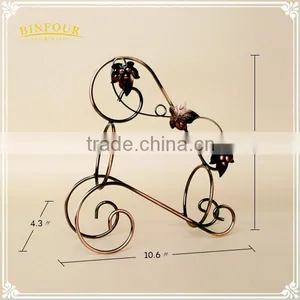 Continental Iron Wine Rack Creative Wine Cooler Vintage Wire Craft Ornaments thumbnail-2