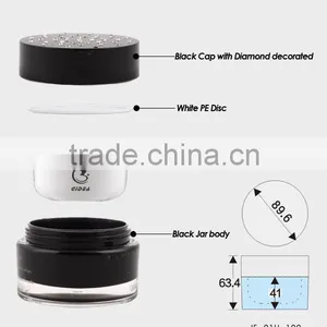 100ml Diamond Black Cosmetic Jars Plastic thumbnail-3