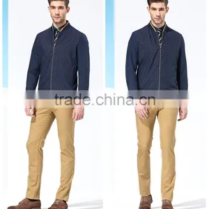Navy Blue Casual Polyester Jacket Regular Fit Full Sleeves Jacket thumbnail-3