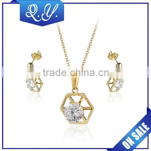 Surgical Stainless Steel Jewelry Set Cross Design Cheap Necklace and Earring Sets thumbnail-2