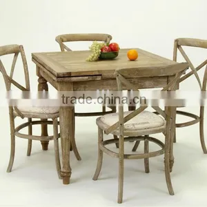 Antique Style Solid OAk Wooden Dining Table /Extensible Conference Table (DT-515F-OAK,90CM) thumbnail-2