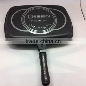 HQ Die-casting Aluminum Non-stick Coating Double Side Frying Pan thumbnail-2