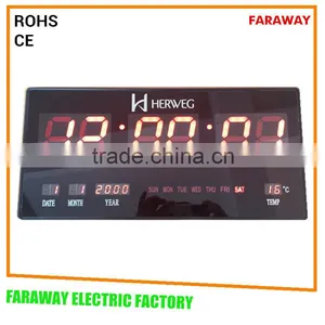 3" Led Alarm Wall Clock With Tempeature and Week thumbnail-1