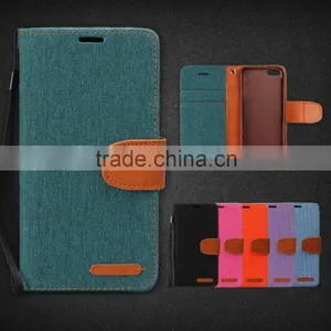 New Superior Quality Canvas and PU Cell Phone Wallet Case thumbnail-1