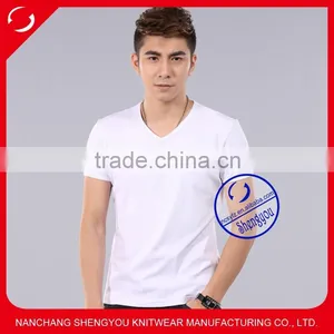Custom 2015 Cheap Mens Blank V-neck t Shirt Wholesale China thumbnail-1
