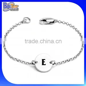 Custom Fashion Rose Gold Initial Cuff Bracelet 925 Sterling Silver Gold Initial Bangle Bracelet Quality Choice thumbnail-3