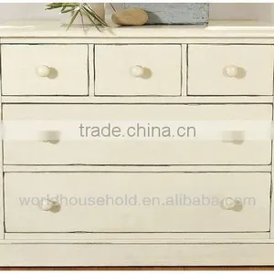 Wooden Cabinet, Rustic White Color, Storage for Clothes thumbnail-2