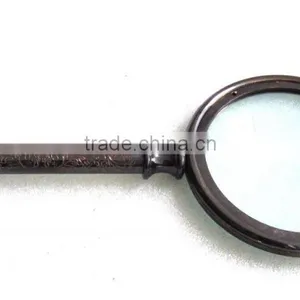 Antique Finish Old Brass Pocket Magnifying Glass Nautical Collectible With Case NMG004 thumbnail-3