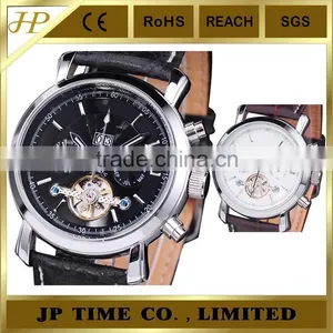 Chinese Cheap Automatic Watches China Genuine Leather Strap Sliver Color Bezel thumbnail-1