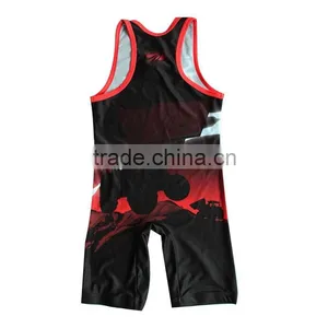 Latest Design Spandex Cheap Custom Sublimation Team Wrestling Clothing thumbnail-2